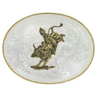 Montana Silversmith Accessories - Large Silver w/ Gold Bull Rider Buckle Montana Silversmith Accessories - Large Silver w/ Gold Bull Rider Buckle
