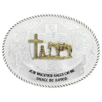 Montana Silversmith Accessories - Oval Cross w/ Christian Cowboy Buckle