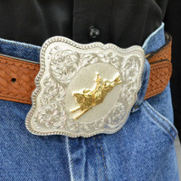 Montana Silversmith Accessories - Scalloped Silver w/ Bull Rider Buckle Montana Silversmith Accessories - Scalloped Silver w/ Bull Rider Buckle