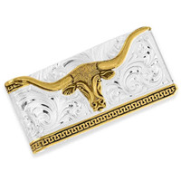 Montana Silversmith Accessories - Two Tone Carved Longhorn Money Clip