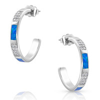 Montana Silversmith Accessories - Step Change Opal Hoop Earrings