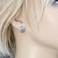 Montana Silversmith Accessories - Small Heart w/ Gold Edge Earrings