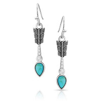 Montana Silversmith Accessories - KT Elemental Arrow CZ Turquoise Earrings