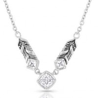 Montana Silversmith Accessories - Sparkling Wheat Herringbone Crystal Necklace Montana Silversmith Accessories - Sparkling Wheat Herringbone Crystal Necklace