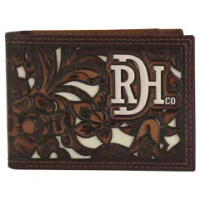 Red Dirt by Trenditions Men's Accessories - Tooled Bifold Wallet - Bone Inlay