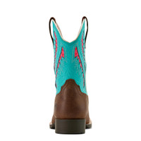 Ariat Kids Boots - Quickdraw VentTEK - Rich Clay / Turquoise Floral Emboss