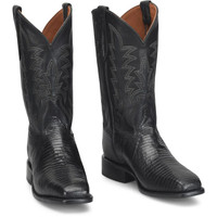 Justin Men's Boots - Reposado 12" Lizard - Black