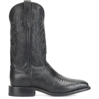 Justin Men's Boots - Reposado 12" Lizard - Black