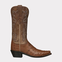 Lucchese Women's Boots - Augusta - Tan Burnished Full Quill Ostrich / Camel Tan Lucchese Women's Boots - Augusta - Tan Burnished Full Quill Ostrich / Camel Tan