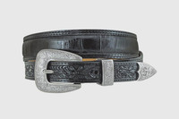 Gem Dandy Men's Accessories - Stetson Italian Leather Croc Print - Black Gem Dandy Men's Accessories - Stetson Italian Leather Croc Print - Black