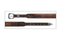 Gem Dandy Men's Accessories - Stetson Italian Leather Croc Print - Brown Gem Dandy Men's Accessories - Stetson Italian Leather Croc Print - Brown