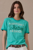 Double D Ranch Women's - Support Western Fashion Tee - Turquoise Double D Ranch Women's - Support Western Fashion Tee - Turquoise