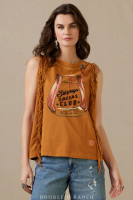 Double D Ranch Women's - Stirrup Social Club Top - Pecan Double D Ranch Women's - Stirrup Social Club Top - Pecan
