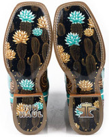 Tin Haul Women's Boots - Cactus Flower - Turquoise / Brown Tin Haul Women's Boots - Cactus Flower - Turquoise / Brown