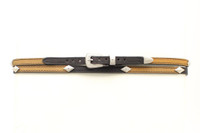 M & F Western Products - Two Toned / Diamond Shaped Conchos W/ Star Hatband - Black / Tan M & F Western Products - Two Toned / Diamond Shaped Conchos W/ Star Hatband - Black / Tan