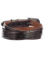Lucchese Men's Accessories - Full Quill Ostrich Belt - Tapered - Black Cherry Lucchese Men's Accessories - Full Quill Ostrich Belt - Tapered - Black Cherry
