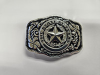 Billy's Western Wear Accessories - Buckle - State Of Texas Seal / Medium Rectangular - Silver / Black