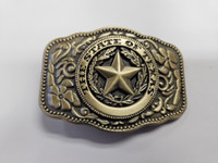 Billy's Western Wear Accessories - Buckle - State Of Texas Seal / Medium Rectangular - Antique Brass