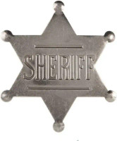 Billy's Western Wear Accessories - Badge - Sheriff Star - Silver