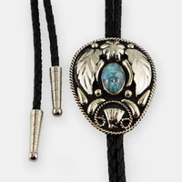 Billy's Western Wear Accessories - Bolo Tie - Turquoise Stone - German Silver