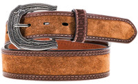 Hooey Men's Accessories - 1.75" - 1.5" Tapered - Boseman Roughout / Brown Double Welt Stitched Belt