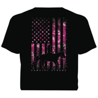 Moss Brothers Women's Shirt - Cowgirls Unlimited - Camo Strong - Black