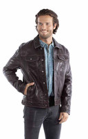 Scully Men's Jacket - Leather Jean - Chocolate