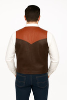 Scully Men's Vest - Snap Front - Soft Touch Lamb - Chocolate / Cognac Scully Men's Vest - Snap Front - Soft Touch Lamb - Chocolate / Cognac
