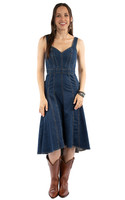 Scully Women's Dress - Honey Creek Collection - Sleeveless Hi / Lo - Princess Seams - Denim Blue
