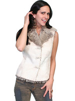 Scully Women's Vest - Faux Shearling - Chalk