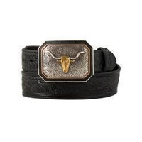 Ariat by M & F Men's Accessories - 1 1/2" Floral Embossed - Black Ariat by M & F Men's Accessories - 1 1/2" Floral Embossed - Black