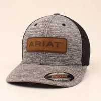 Ariat Caps By M & F Western Products -  Black Heather / Leather Patch