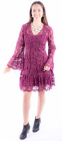 Scully Women's Dress - Honey Creek Collection - Lace / Bell Sleeve - Merlot