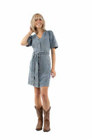 Scully Women's Dress - Honey Creek Collection - Button Front - Light Blue