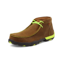 Twisted X Men's Work Casuals - Chukka Driving Moc / Steel Toe - Distressed Saddle & Yellow