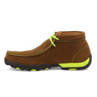 Twisted X Men's Work Casuals - Chukka Driving Moc / Steel Toe - Distressed Saddle & Yellow