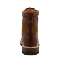 Twisted X Men's Work Boots - Waterproof Lacer / 8" Cellstretch - Distressed Saddle & Cognac
