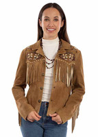 Scully Women's Jacket - Soft Suede / Fringe - Tan