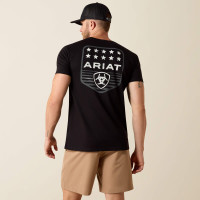 Ariat Men's Shirt - Stripe Patriotic Badge Tee - Black
