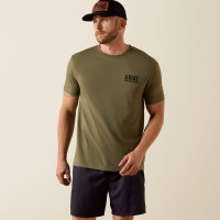 Ariat Men's Shirt - Outline Shop Graphic Tee - Military Heather
