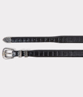 Lucchese Men's Belts - Tapered Ultra Belly Caiman - Black