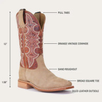 Hyer Men's Boots - Holton - Orange Cowhide / Sand Roughout