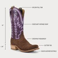 Hyer Men's Boots - Culver - Eggplant Leather / Chestnut Roughout