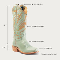 Hyer Women's Boots - Leawood - Robin's Egg Top Shelf Goat