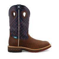 Twisted X Men's Work Boots - 12" Western / Alloy Toe - Mocha & Navy