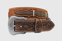 Gem Dandy Men's Accessories - Stetson - Floral Tooled - Natural