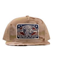 Lazy J Ranchwear Accessories - Camo & Tan Freedom Classic Five Panel Trucker