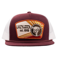 Lazy J Ranchwear Accessories - Maroon & White Daybreak Classic Rope Trucker