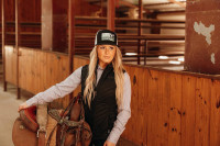 Lazy J Ranchwear Accessories - Black & White Shafter Classic Five Panel Trucker