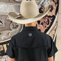 San Jac Outdoors Kids Shirt - S/S Performance - Midnight Black